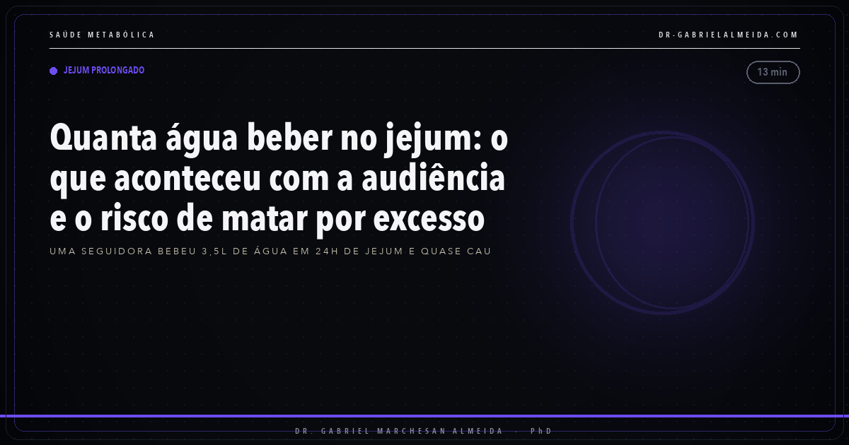 Quanta água beber no jejum: o que aconteceu com a audiência e o risco de matar por excesso