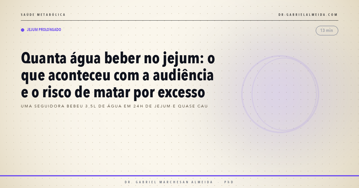 Quanta água beber no jejum: o que aconteceu com a audiência e o risco de matar por excesso