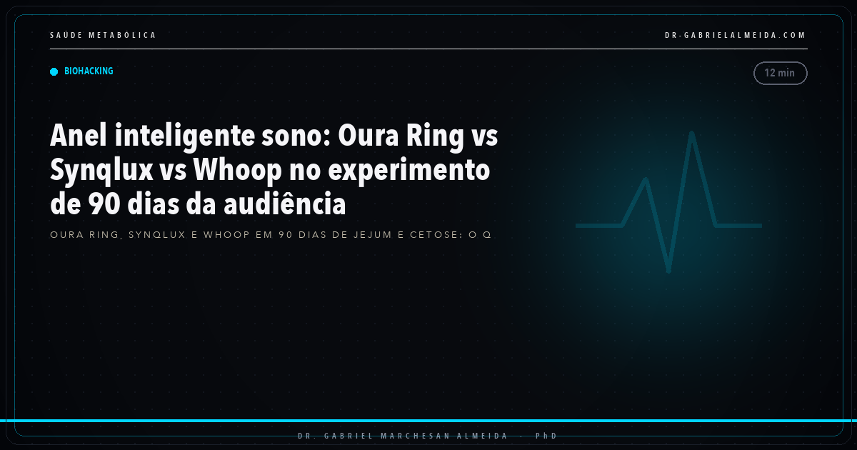 Anel inteligente sono: Oura Ring vs Synqlux vs Whoop no experimento de 90 dias da audiência