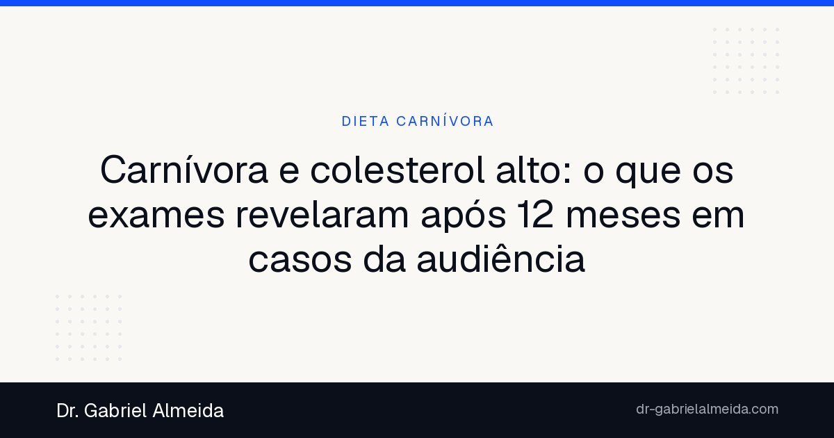 Carnívora e colesterol alto: o que os exames revelaram após 12 meses em casos da audiência