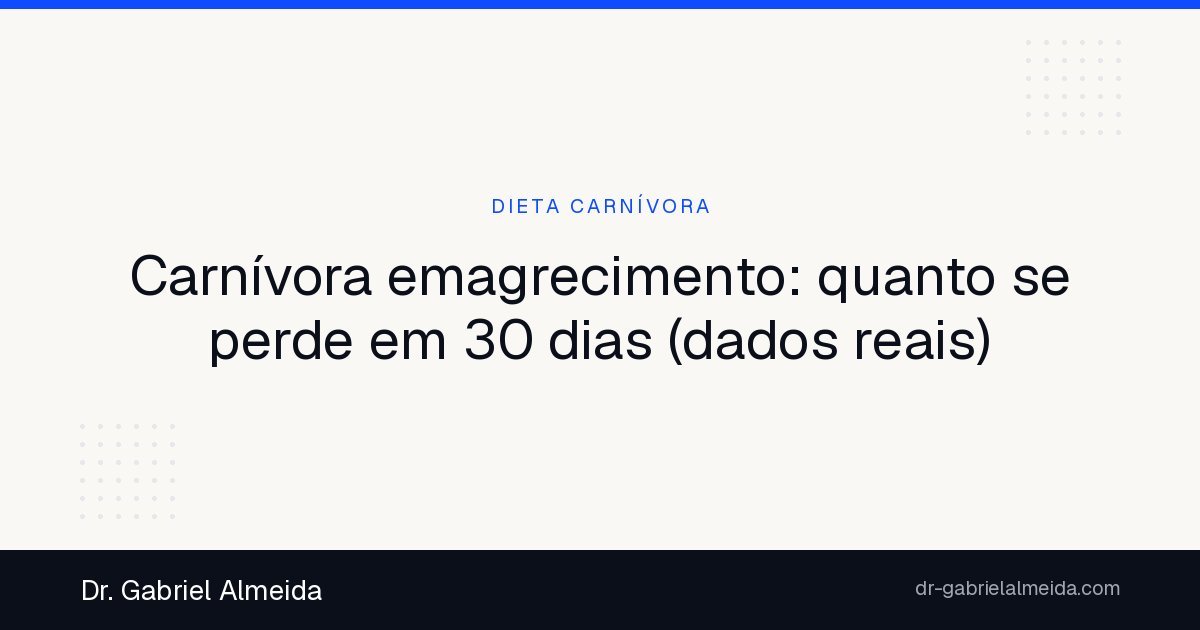Carnívora emagrecimento: quanto se perde em 30 dias (dados reais)