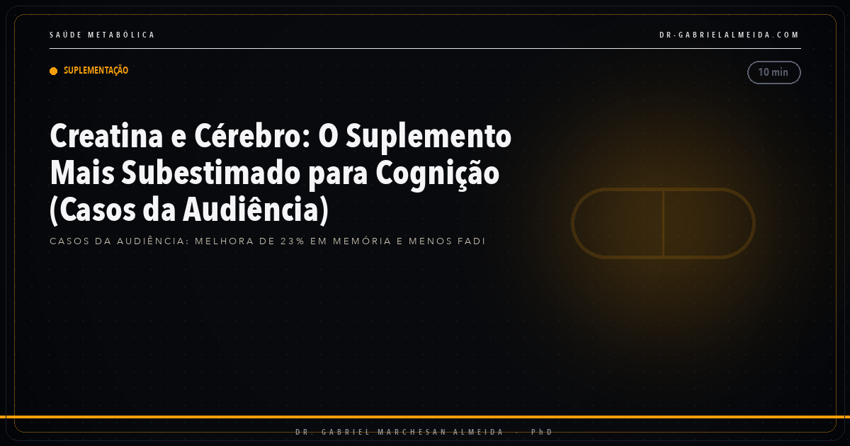 Creatina e Cérebro: O Suplemento Mais Subestimado para Cognição (Casos da Audiência)