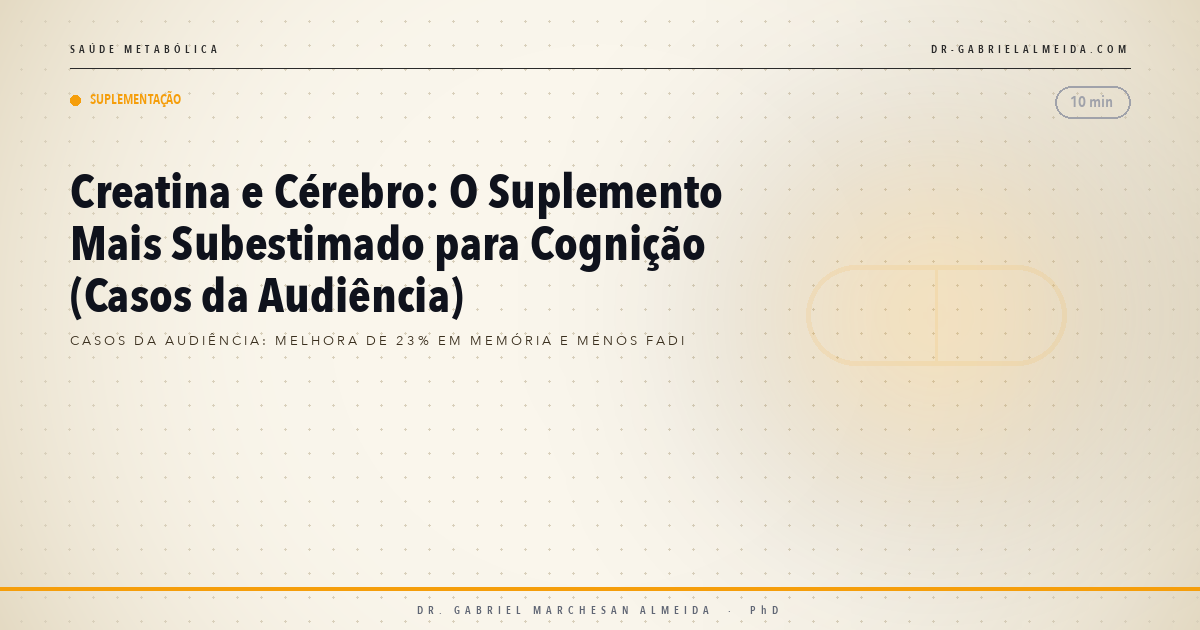 Creatina e Cérebro: O Suplemento Mais Subestimado para Cognição (Casos da Audiência)