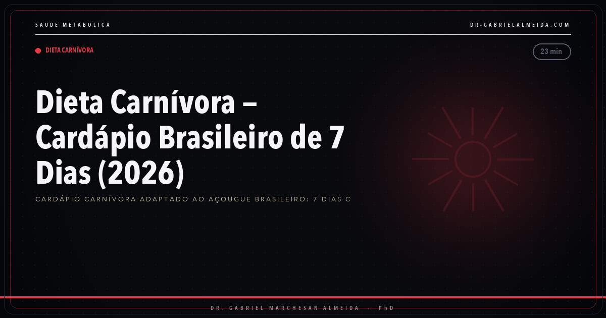 Dieta Carnívora — Cardápio Brasileiro de 7 Dias (2026)