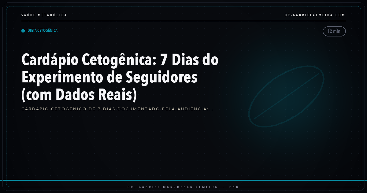 Cardápio Cetogênica: 7 Dias do Experimento de Seguidores (com Dados Reais)