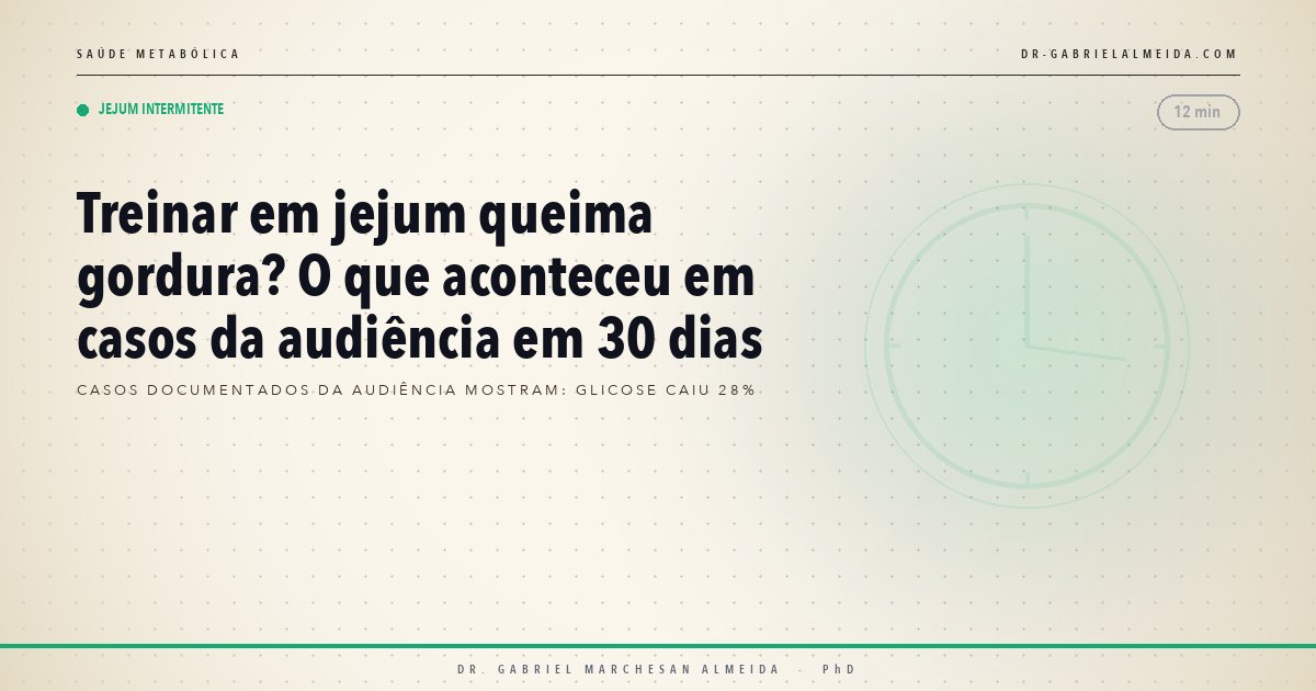 Treinar em jejum queima gordura? O que aconteceu em casos da audiência em 30 dias