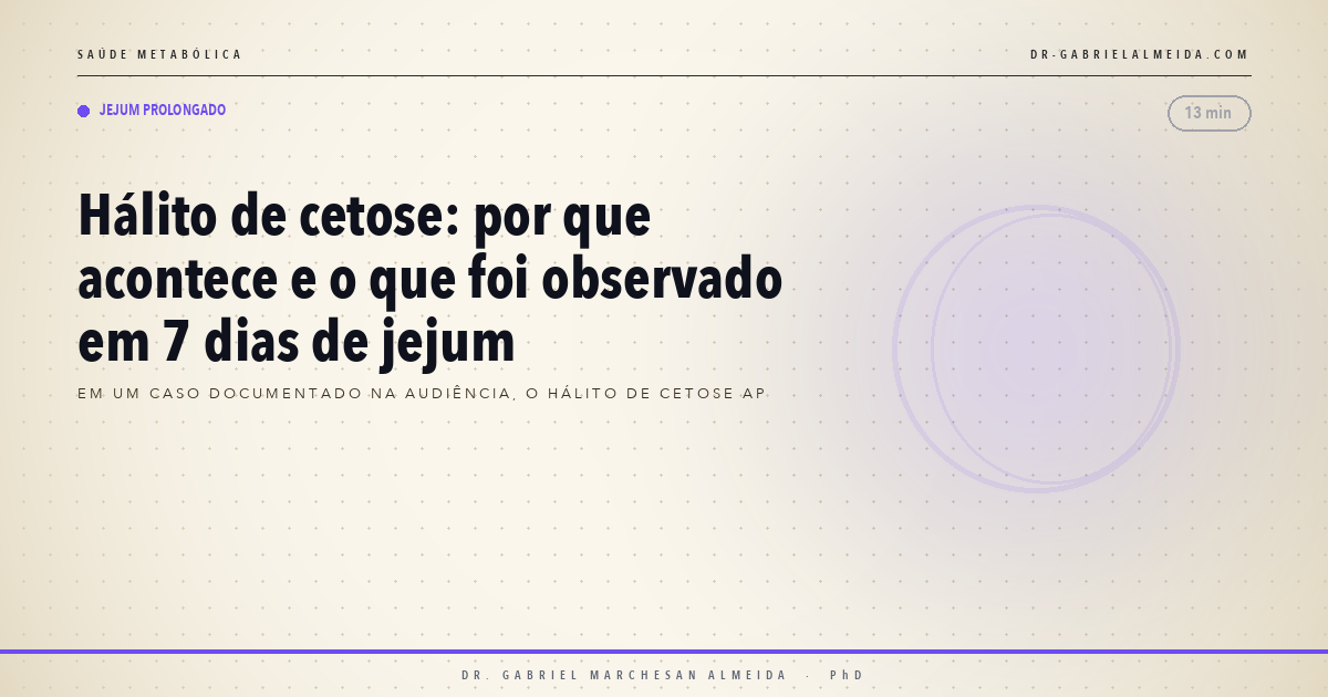 Hálito de cetose: por que acontece e o que foi observado em 7 dias de jejum