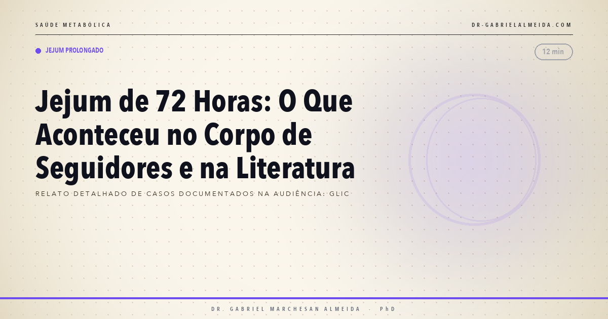 Jejum de 72 Horas: O Que Aconteceu no Corpo de Seguidores e na Literatura