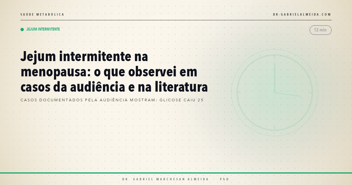Jejum intermitente na menopausa: o que observei em casos da audiência e na literatura