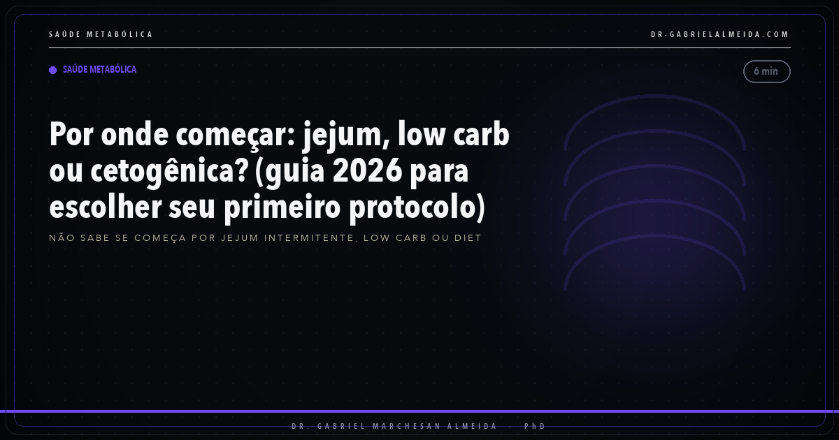 Por onde começar: jejum, low carb ou cetogênica
